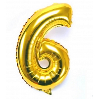 Gold Foil Number Balloon 6 - 16"